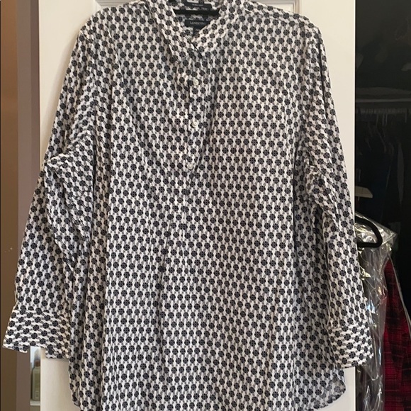 26w lands end no iron supima cotton long sl shirt